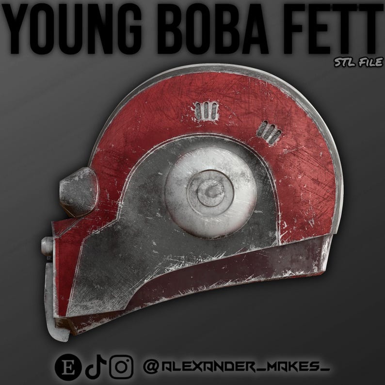Unge Boba Fett-hjälm | Star Wars | Klonkrigen | Prisjägare | STL 3D-fil bild 8