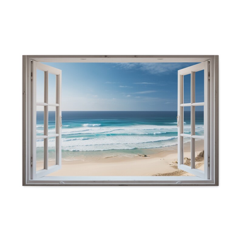 Window View Canvas, Beach View, Window View Art, Print on Canvas Etsy