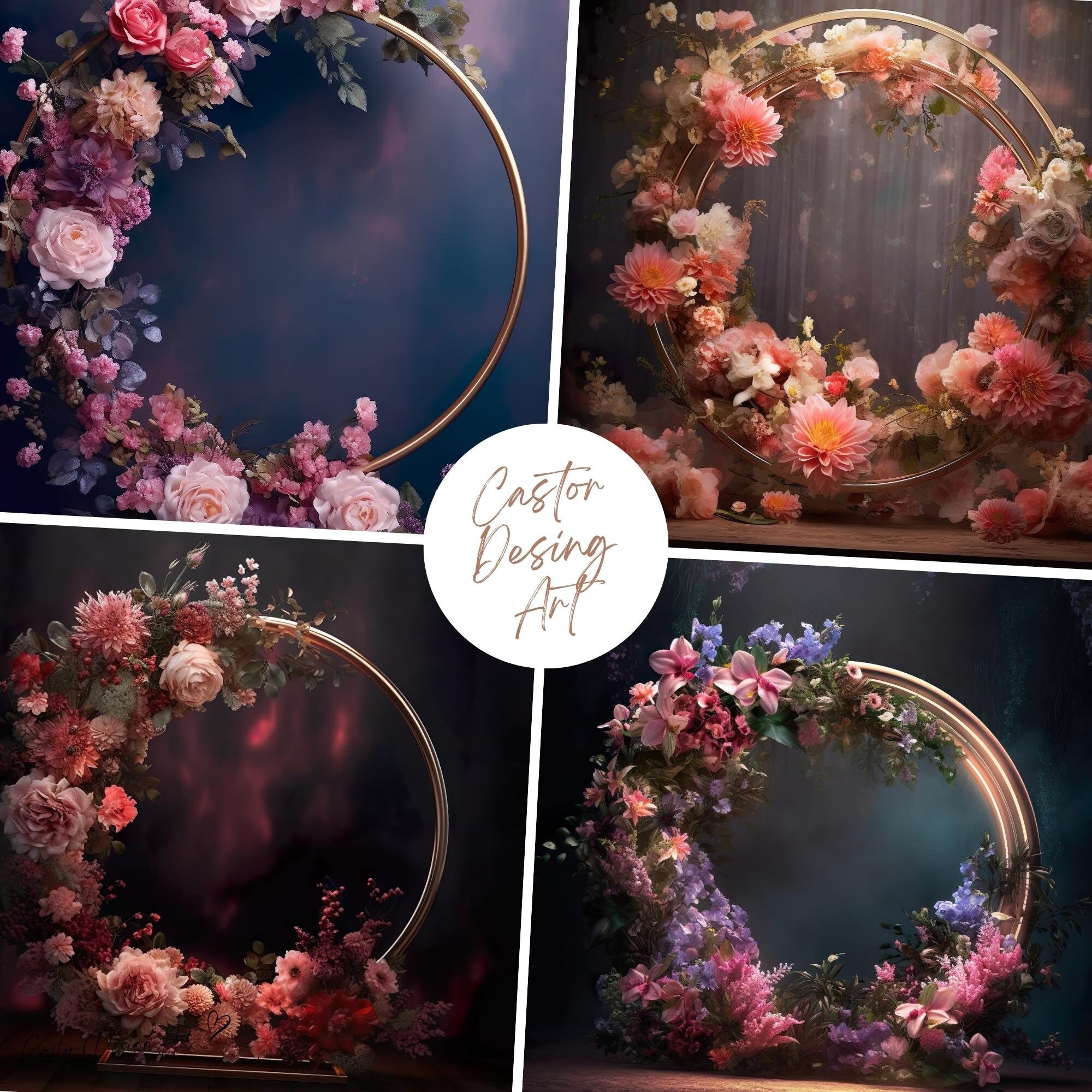 29 Floral Ring Backdrop Overlays Maternity Overlays for - Etsy Australia