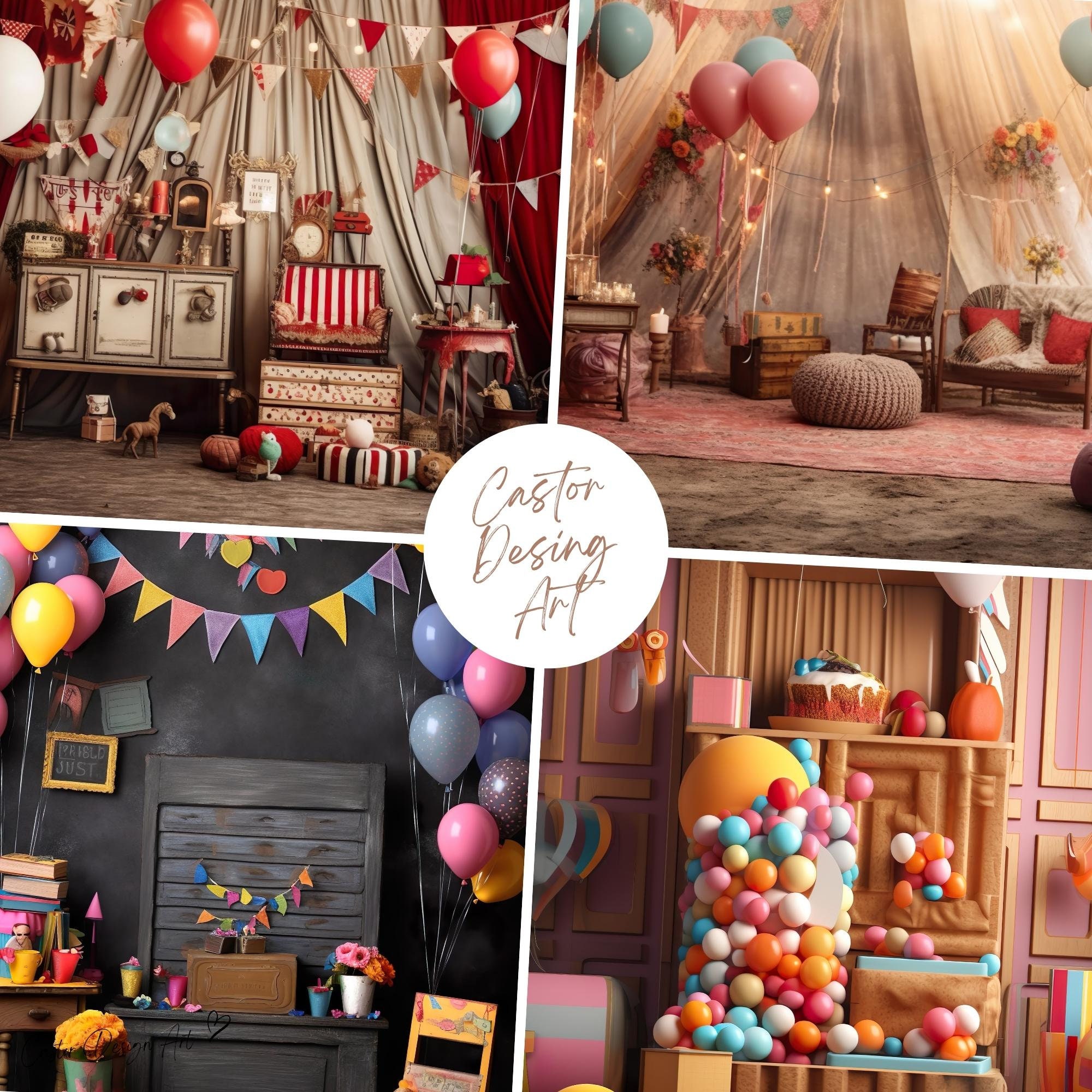 29 Digital Backdrops Kids Cake Smash Balloon and Fairytale Etsy