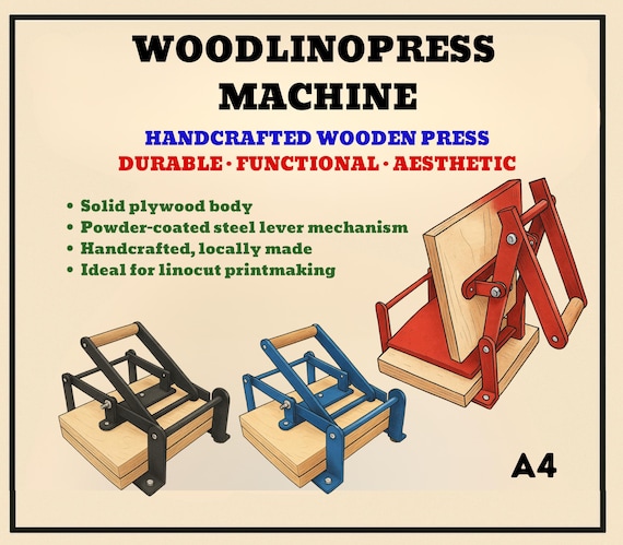 Artisanal Lino Printing Press, Linocut Press, Printmaking, Relief