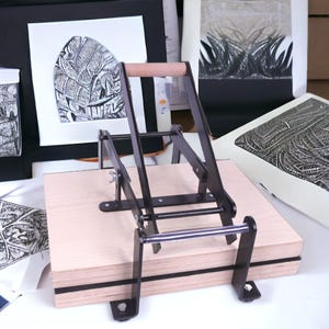 Linocut Press, Wood, Relief Printing, DIY, Printmaking. Handmade Block Prints, Etching Press Alternative,  printmaking, relief printing, A3
