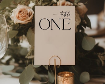 Wedding Table Numbers Template Modern , Minimal Table Numbers, Minimal Wedding Table Numbers, Printable Table Numbers, Wedding Template