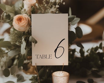 Minimal Table Numbers Template, Modern Table Numbers, Minimal Wedding Table Numbers, Printable Table Numbers, Modern Wedding Template