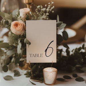 Minimal Table Numbers Template, Modern Table Numbers, Minimal Wedding Table Numbers, Printable Table Numbers, Modern Wedding Template