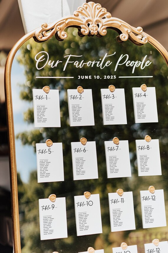Seating assignment cards discount