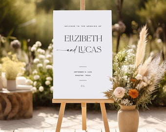Modern Script Wedding Welcome Sign: Minimalist Design (Digital Download)