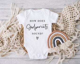 How does godparents sound?  Baby Vest - Pregnancy Reveal Baby Vest - Baby onesie - Baby grow godparents proposal