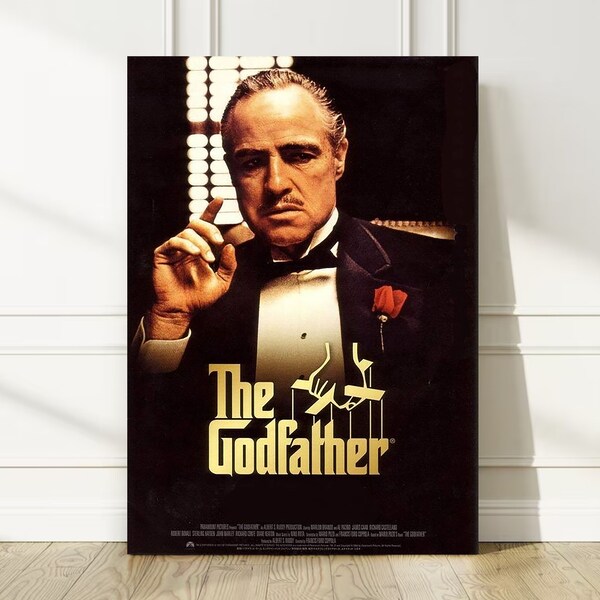 Classic Godfather Canvas Print: Vintage Hollywood Art featuring Marlon Brando & Al Pacino