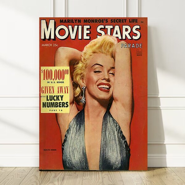 Iconic Marilyn Monroe: Vintage Movie Poster Canvas Print - Wall Decor - Instant Art Print Download