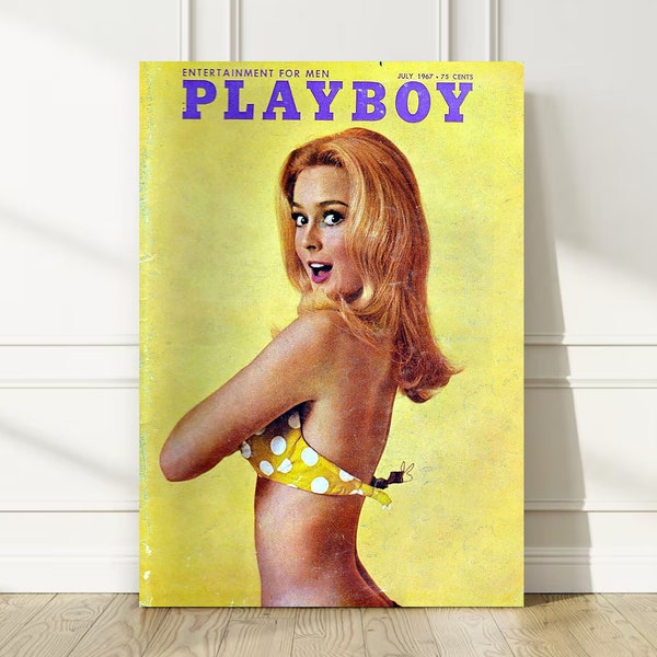 Sensual Vintage Decor: Playboy Magazine Collage & Art Deco Prints