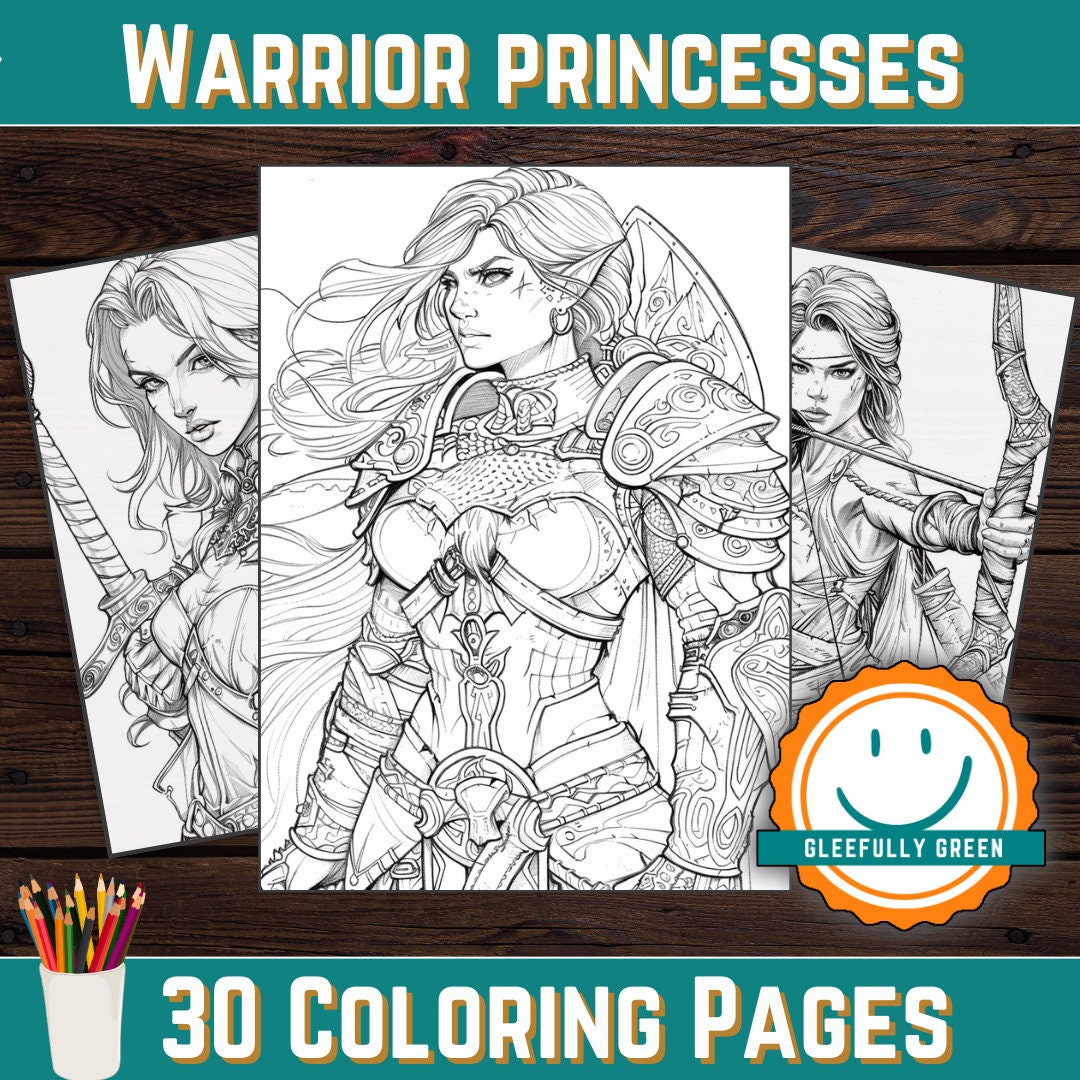 30 Stunning, Powerful, Warrior Princess Coloring Pages for Kids and ...
