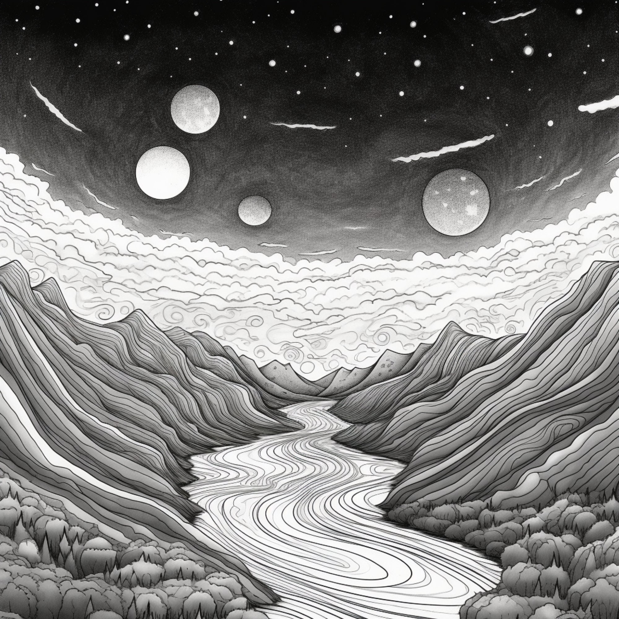 22 Printable Trippy Outer Space Coloring Pages for Kids and Adults ...