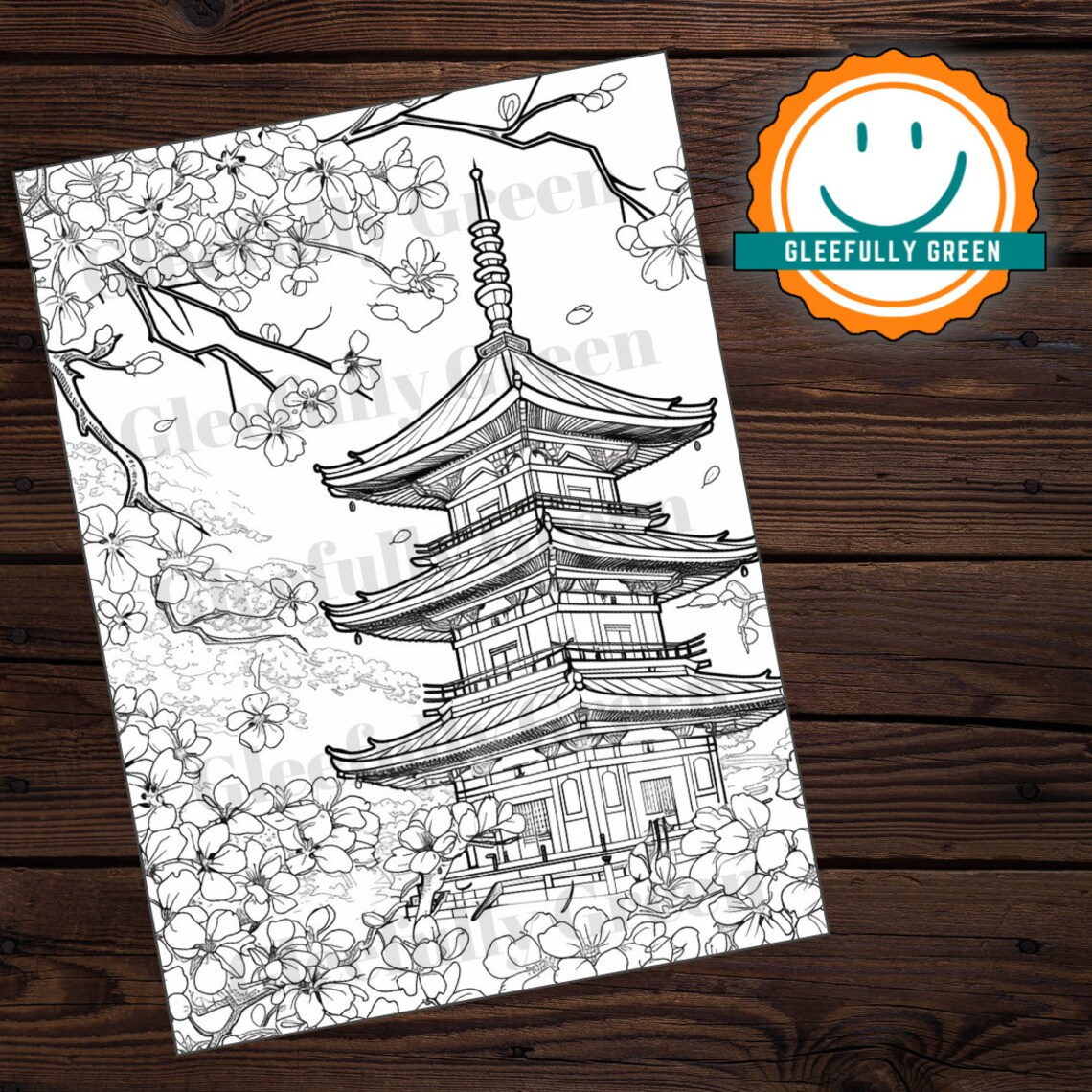 50 Japanese Garden Coloring Page for Adults and Kids Digital Download