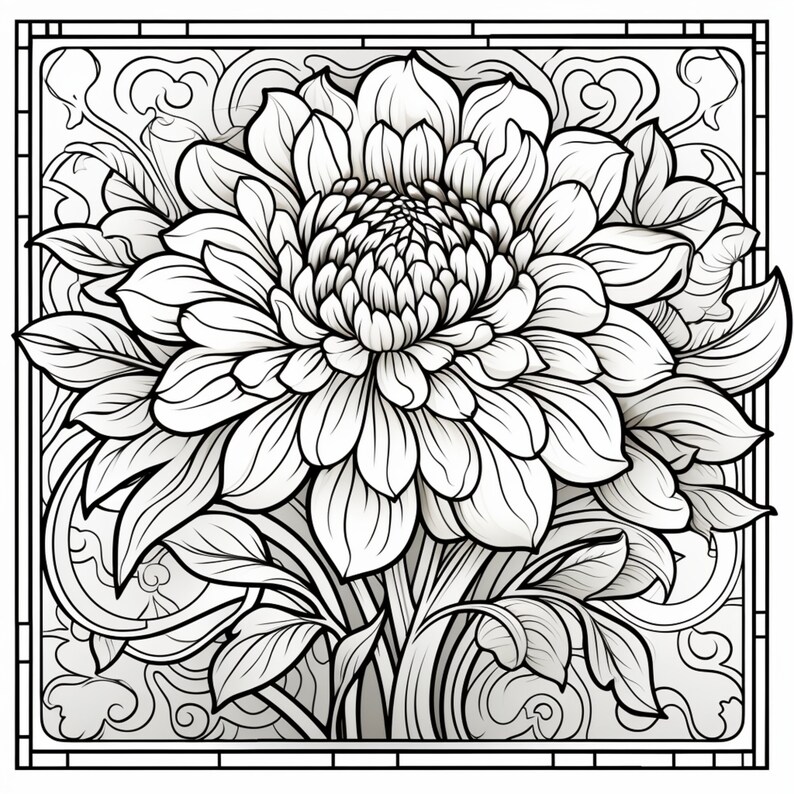 24 Printable Stainless Glass Coloring Pages for Kids and Adults Digital ...