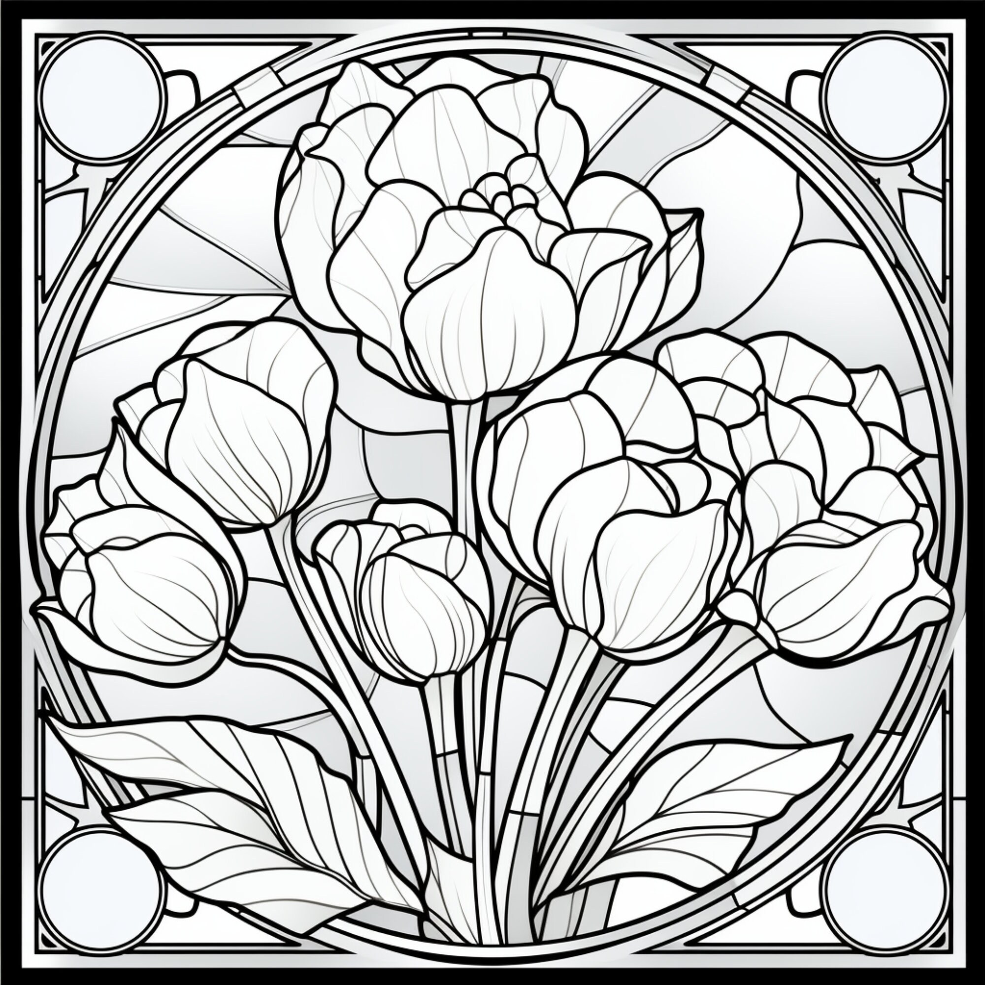 24 Printable Stainless Glass Coloring Pages for Kids and Adults Digital ...
