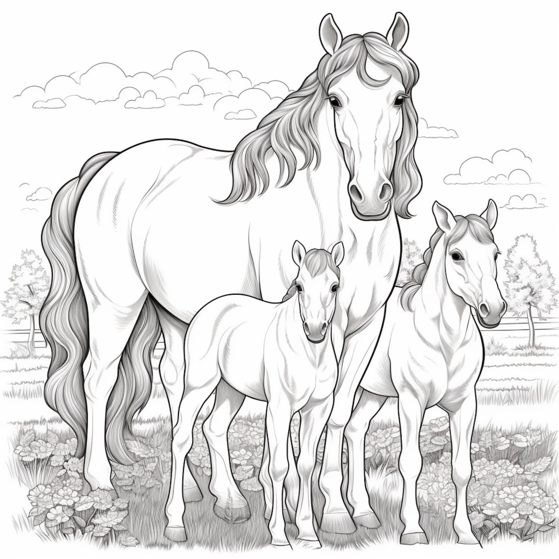 VOL. 1 20 Printable Horse Coloring Pages VOL. 1 for Kids Etsy