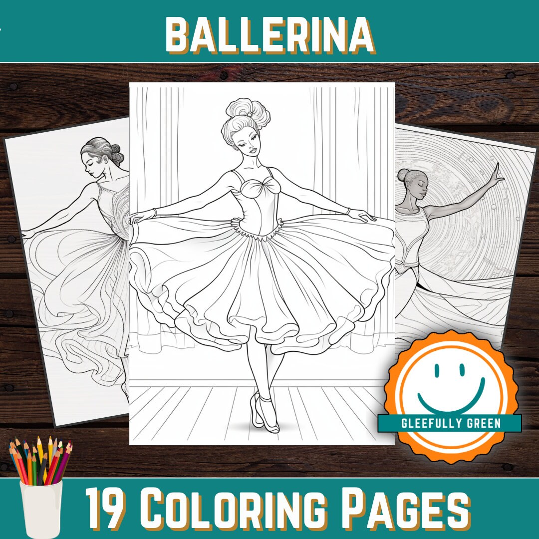 19 Graceful Ballerina Coloring Pages for Adults and Kids Digital ...