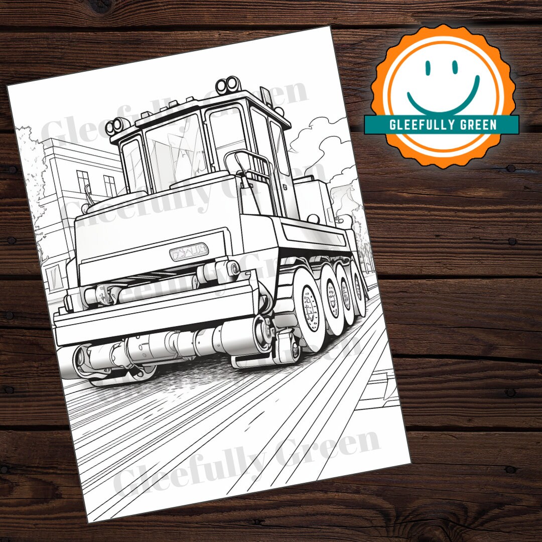 17 Construction Trucks Coloring Pages for Adults and Kids Digital