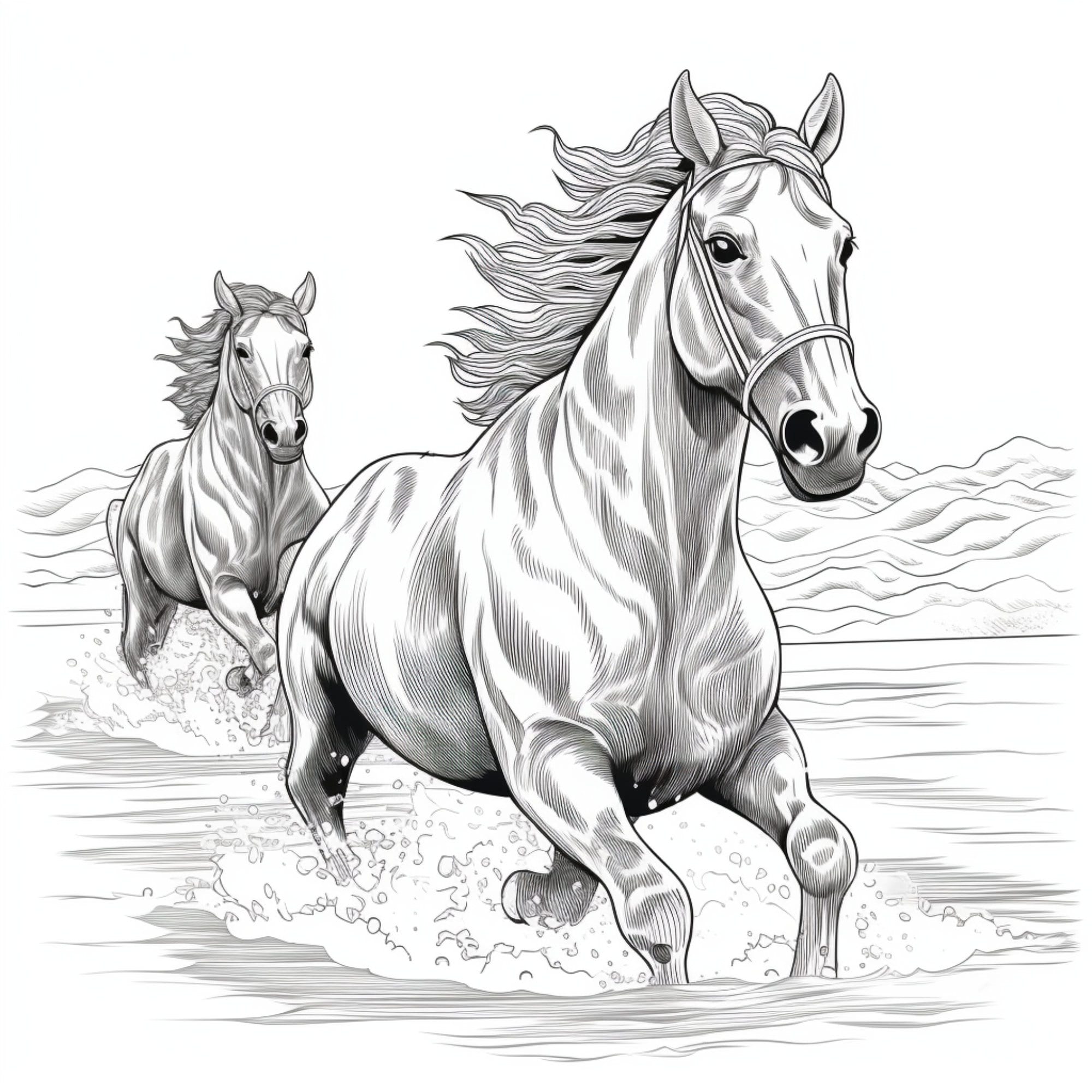 VOL. 4 20 Printable Horse Coloring Pages for Kids and Adults Digital