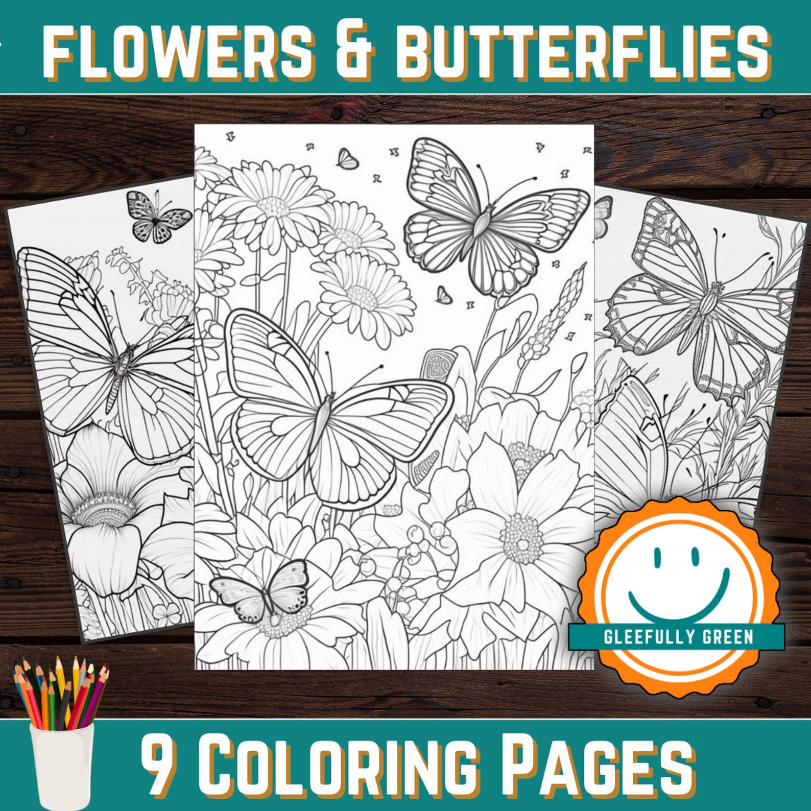 10 Relaxing Flowers and Butterflies Coloring Pages for Adults and Kids