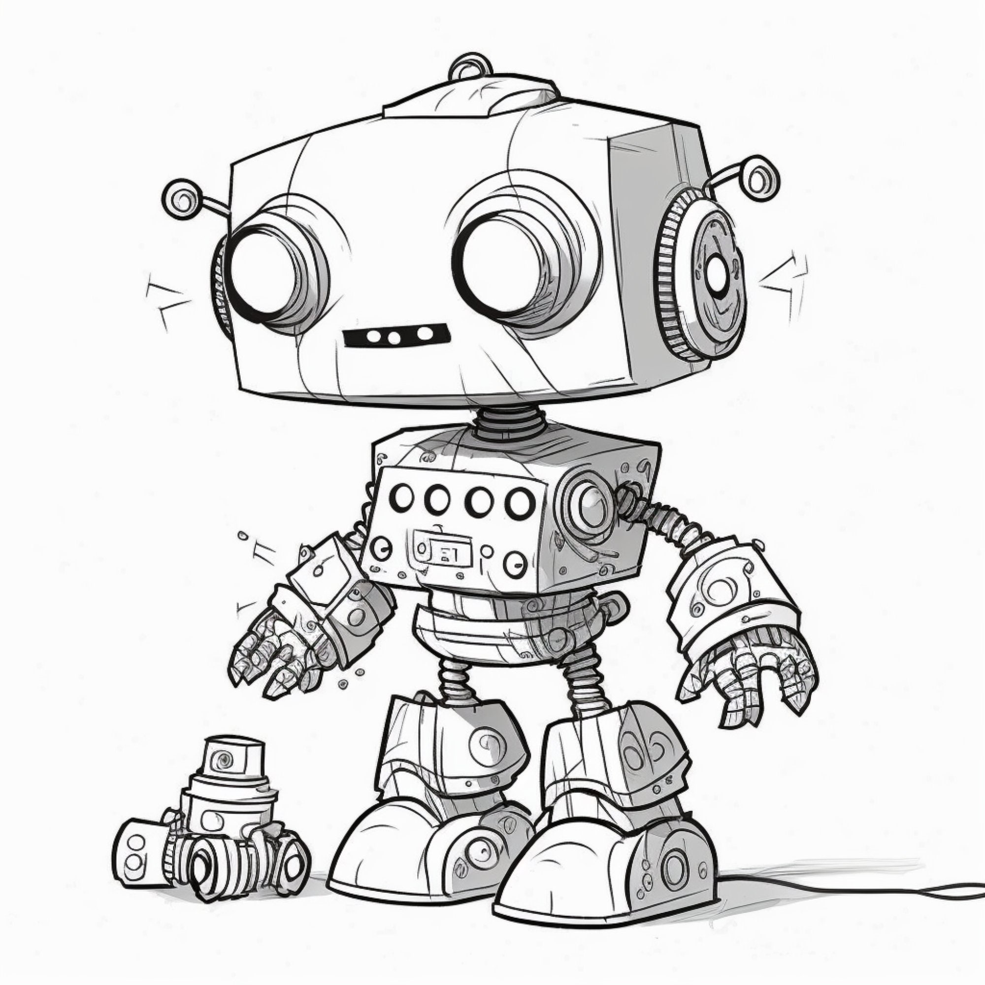 Cute Robot Coloring Pages