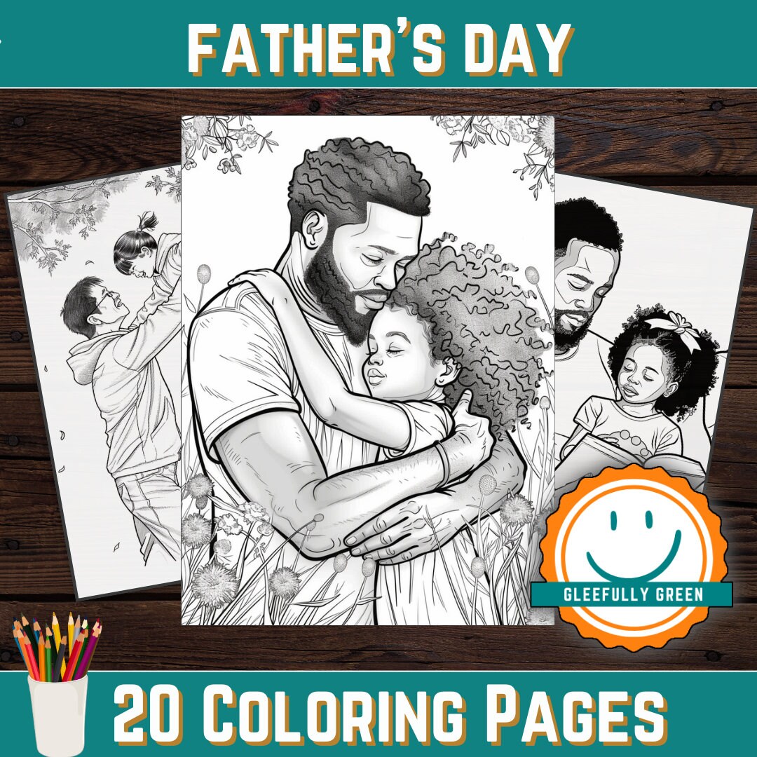 20 Father's Day Coloring Pages for Adults and Kids Digital Download ...