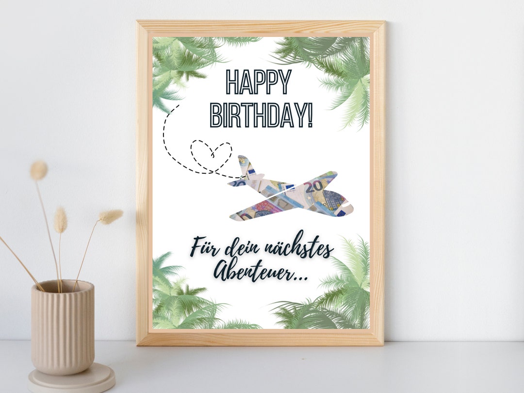 Geldgeschenk Geburtstag Reisekasse Bild Poster Geld für Reise Geld