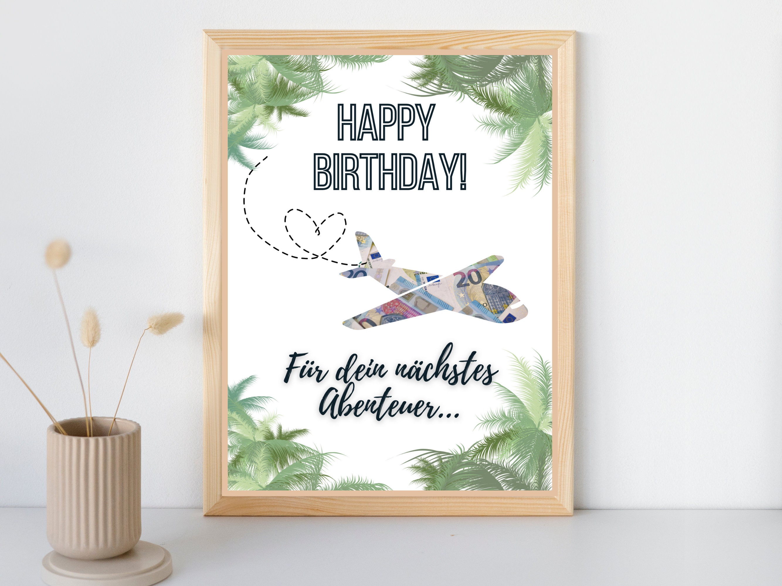 Geldgeschenk Geburtstag Reisekasse Bild Poster Geld für Reise Geld