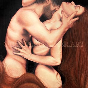 Lovers Art Couple Museum Quality Art Print &quot;Obsession”