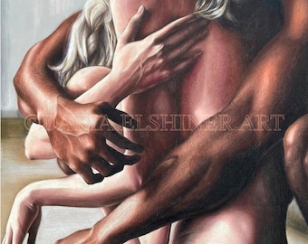 Impresión artística de pareja de enamorados "En tus brazos"
