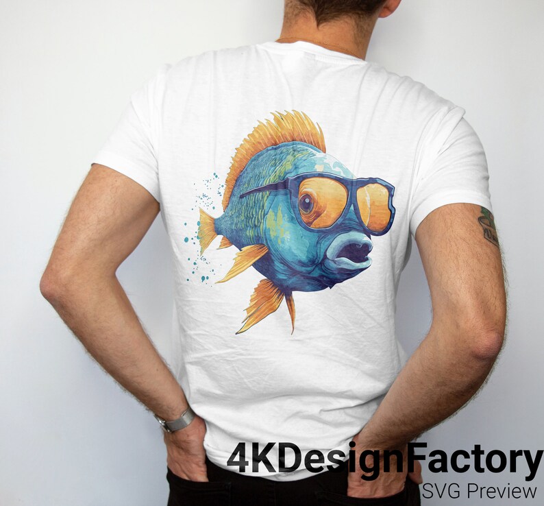 Fisch Mit Brille SVG Fish SVG Angeln SVG Fisch Clipart Etsy