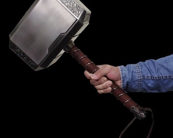 Full Metal Thor Hammer Mjolnir 1/1 Scale Movie Prop Replica,Thor's Hammer Thors Hammer Stormbreaker Thor Cosplay Mjolnir Hammer Gifts