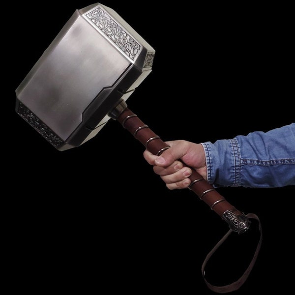 Full Metal Thor Hammer Mjolnir 1/1 Scale Movie Prop Replica,Thor's Hammer Thors Hammer Stormbreaker Thor Cosplay Mjolnir Hammer Gifts