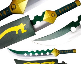 COSWOR 28.7" Meliodas Lostvayne Demon Sword, Koolstofstaal De Zeven Hoofdzonden Anime Cosplay Zwaarden, Geschenken, Cospaly