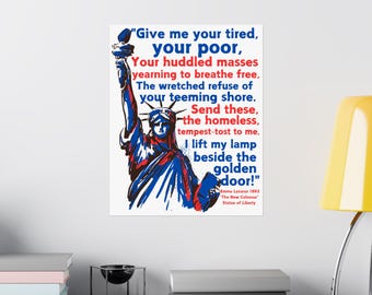 Liberty Quote Poster, Inspirational Wall Art, Statue of Liberty Decor, Motivational Prints, Gift for Home or Office