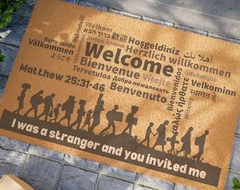 Multi-Language Welcome Doormat: Eco-Friendly Coir Entrance Mat