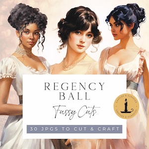 Pride and Prejudice Regency Ball Fussy Cut | Junk Journal Scrapbooking | Instant Digital Download Printable Bundle | Jane Austen Ephemera