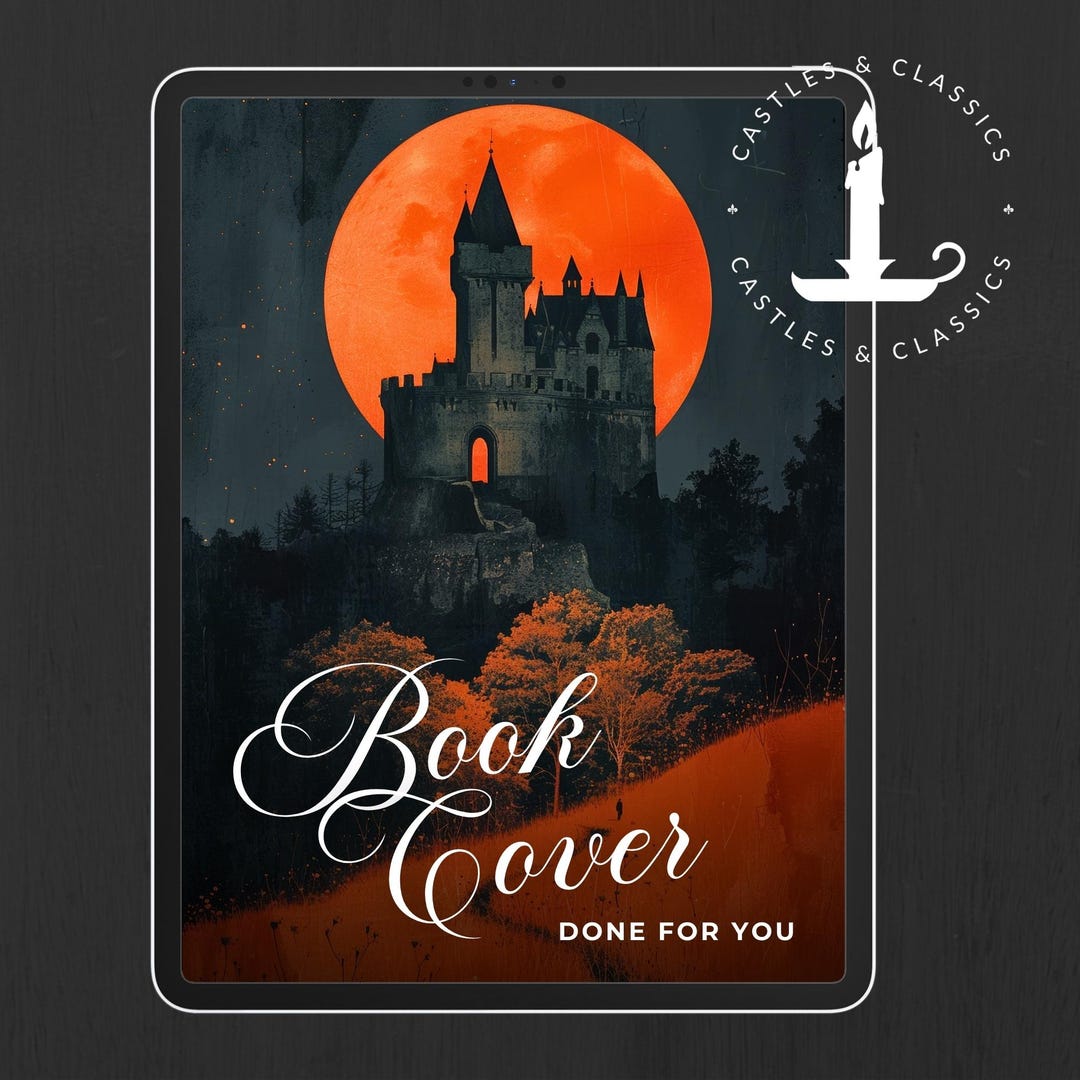 Fantasy EBOOK COVER Premade Cover Design Image Personalized Book Novel Historical Fiction Castle Orange Moon Path Dark Fiction Histfic YA - Etsy Australia