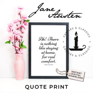JANE AUSTEN QUOTE Print Emma Home Decor Jane Austen Book Quote Digital Download Wall Art Literary Gift Word Art Home Comfort Quote
