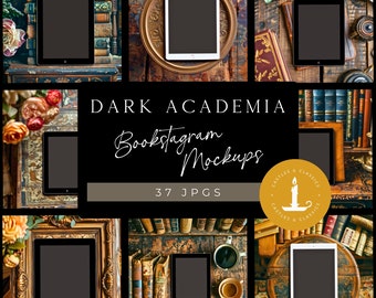 BOOKSTAGRAM MOCKUP EBOOK Dark Academia Canva Template Bundle eBook Flat Lays Reviewer Author Social Media Bookish Mockups Bookstagrammer