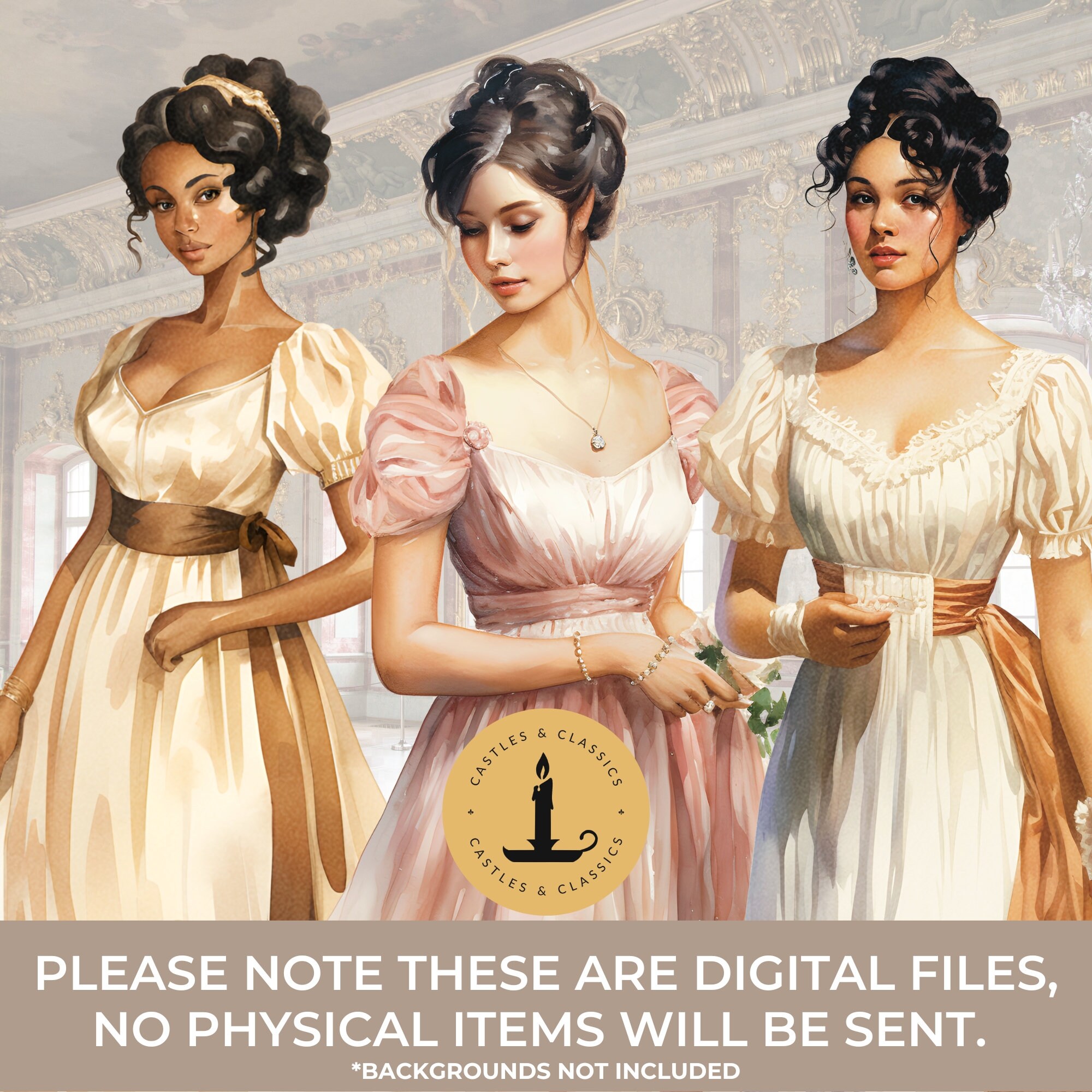 Regency Ball Clipart Pride and Prejudice Jane Austen Commercial Use ...
