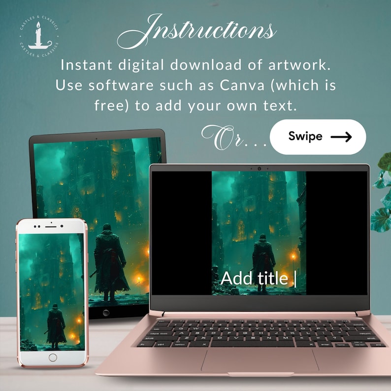 EBOOK COVER Premade Dark Fantasy Image Customizable Book Cover Tower