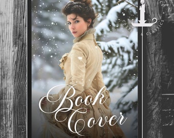 COPERTINA EBOOK di Natale Premade Dark Romance Nevicata Neve Libro personalizzabile Romanzo Storico Romanzo Vittoriano Regency Eroina JAFF HistFic