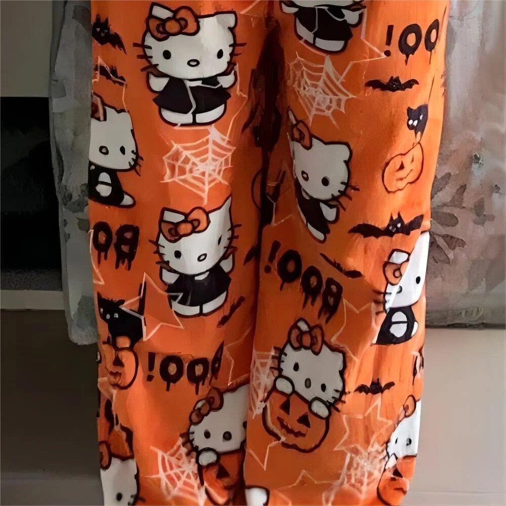 Hello Kitty Pajamas Matching Cute Halloween Pajamas Bottoms Etsy UK
