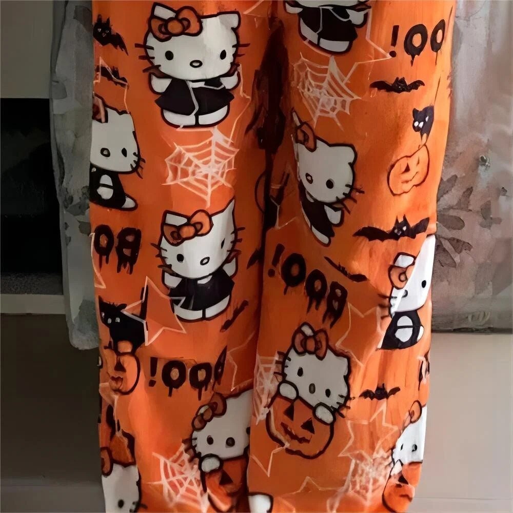 Hello Kitty Pajamas Matching Cute Halloween Pajamas Bottoms - Etsy UK