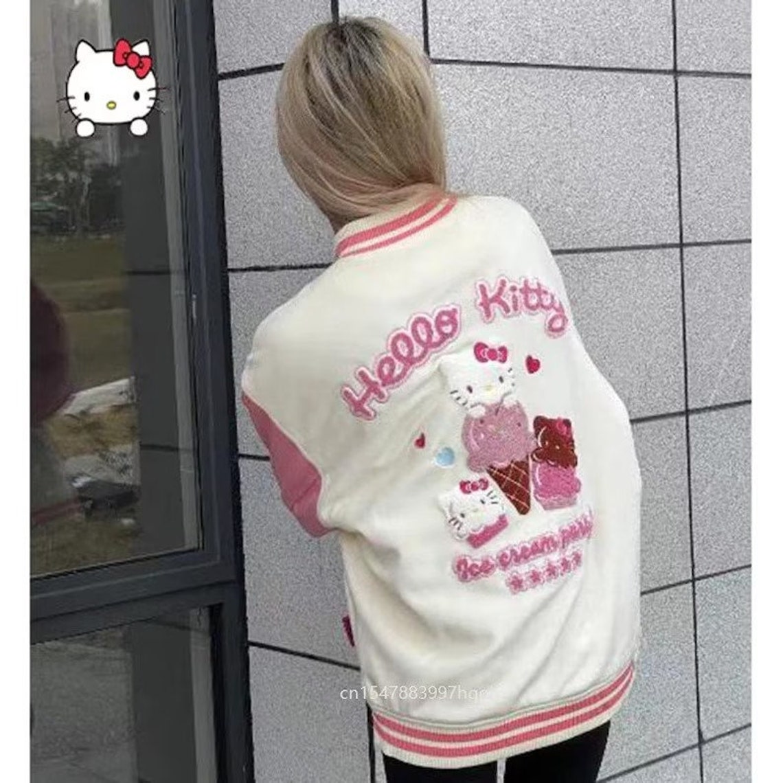 Cute Kawaii Hello Kitty Ice Cream Varsity Jacket / Baseball Etsy