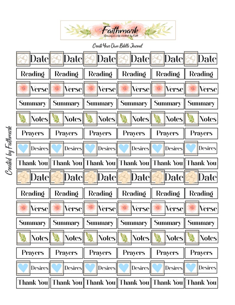 Bible Journal Printable Stickers, Instant Download Stickers, Make Your Own Bible Journal, Prayer ...