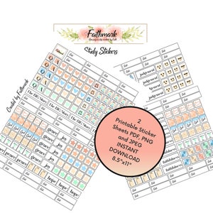 Bible Study Stickers, Bible Journalling Printable Stickers, Faith Download Sticker Designs