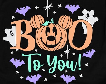 Boo to You svg シャツ、ミッキー パンプキン Svg、ウギー ブギー 2023、ハロウィン パンプキン Svg、ゴースト、コウモリ、マジカル キャッスル、マジック マウス イヤー、Dxf、Png